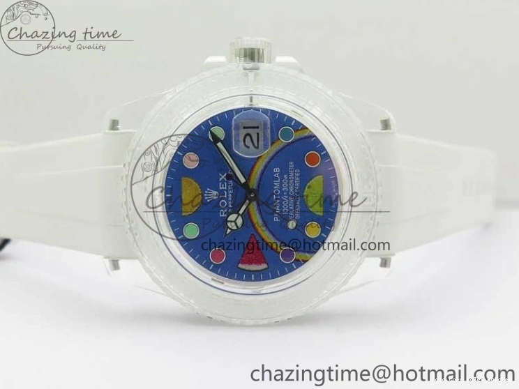 AAA Replica Watches Strap Fruit 3AF FreshLook 2620 Blue Submariner Phantomlab Rubber Transparent Dial Best Edition VR on White 1219